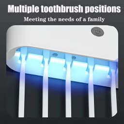 1 Smart Toothbrush Sterilizer, Toothbrush Storage Rack with 5 Brush Slots, Toothpaste Dispenser, Wall Mounted Holder