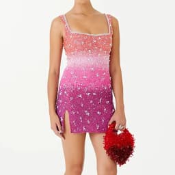 New Temperament Sequin Slim Evening Dress Casual Square Collar Pearl Design Dress Summer Hollow Sleeveless Suspender Club Dress