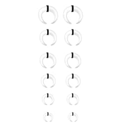 2-6pcs Acrylic C Shape Pincher Tapers Septum Buffalo Taper Expander Nose Ring Plugs Piercing Jewelry with Black O-Rings 4G-00G