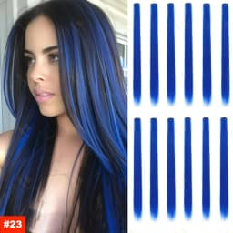 1 5 11 Pcs/lot Clip in Hair Extensions Multi-Colors Highlights Synthetic Hair 22 inch Rainbow Hairpieces for Girls Women Kids