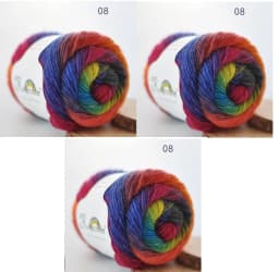 100% Wool Yarn Rainbow Color for Hand Knitting Crochet Plush Thickness Lanas Thread DIY Soft Scarf Shawl Sweater