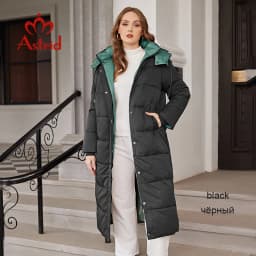 Astrid Winter Jacket Women 2023 Casual Plus Size Coat Long Warm Fashion Stitching Oversize Hooded Women's Parka Female Clothing