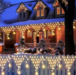 2024 New LED Net Mesh Fairy String Light EU/US Plug 8 Modes Curtains Light Garland for Garden Party Wedding Christmas Decoration