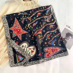 90x90cm Square Scarf for Women Head Shawls and Wraps Luxury Print Neck Scarves Hijab Bandana