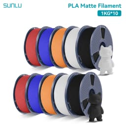 SUNLU 10Roll PLA Matte Filament 1.75mm 1kg Spool (2.2lbs) Smooth Matte Finish Neatly Wound Filament Fit Most FDM Printer