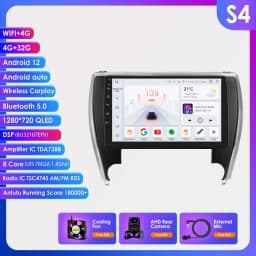 Hizpo Car Radio Player Head Unit Plug And Play For Toyota Camry 2015-2017 North America Version GPS Navigation Android Auto DSP