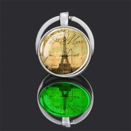 Luminous Eiffel Tower Keychains Two-Side Glass Pendant Key Chain France Paris Eiffel Tower Glow in The Dark Keyring Travel Gifts
