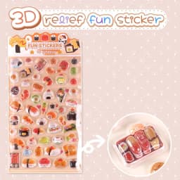6-Style Japanese 3D Cute Stickers - Crystal Embossed Design for Phone Case, Journal, Dairy Photo, DIY & Creative Collag Material