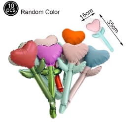 10pcs Mini Rose Flower Balloons Rose Shaped Balloons Birthday Wedding Balloon Mother's Day Decoration Baby Shower Party Supplies