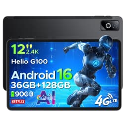 DOOGEE Tab G6 Pro 2 in 1 Tablet PC Android 16 Gemini AI 12" 2.4K 36GB RAM(8+28) 128GB ROM 9000mAh Battery Helio G100 Tablet Pad