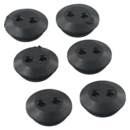 6 Pcs 2 Holes Black Rubber Tank Seal Grommets Mower Pipe Hose Gasket Grommet Spare Parts