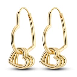 925 Sterling Silver Gold Color Circular Hoop Earrings Golden Earring Fit Original Charms Diy Fine Jewelry For Fashion Women