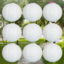 4-6-8-10-12-14-16-20 Inch White Round Chinese Paper Lantern for Wedding Birthday Party Decoration Bedroom Hanging Paper Balls