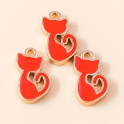 10pcs 13*17mm DIY Enamel Mini Cat Charms for Necklaces Pendants Earrings Cute Animal Charms Handmade Jewelry Making Accessories