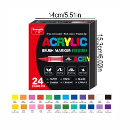 12-288 Colors/Box Christmas-Themed Marker Set - Soft-Tip Straight Liquid Acrylic Markers for DIY Holiday Doodle Art Painting