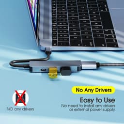 KEBIDUMEI 5 in 1 USB C Docking Station Type-C To HDMI-Compatibility HUB Multi Port Splitter PD Charging USB Adapter For Laptop