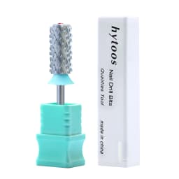 HYTOOS 4XC Carbide Acrylic Nail Drill Bits Chrome Crystal Top Large Barrel Nail Bit Remove Hard Gel Nail Tech Tool