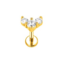 ASTM F136 G23 Titanium Flower Moon Heart Threadless Piercing Leaf Drop Pin Push in Lip Stud Daith Conch Earring 16G 18G 20G