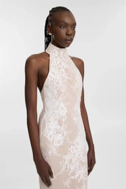 Tokyo Customized White Halter Necklink Wedding Dresses Sleeveless Backless Zip Bridal Gowns Elegant Floor-Length Wedding Gowns