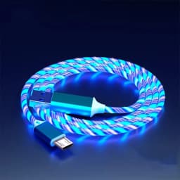 Flow Luminous USB Type C Cable 3A Fast Charging Data Cord for Samsung Xiaomi OPPO Huawei IPhone Charger Micro USB Wire LED Cable