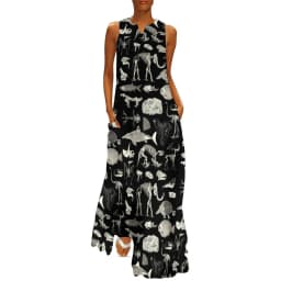 Skeleton Print Dress Spring Horror Monsters Street Style Bohemia Long Dresses Womens Night Club Maxi Dress Birthday Gift