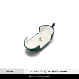 Luxury Dark Green Ring Box Premium Leatherette Jewelry Storage Case with Soft Velvet Lining Elegant Gift Packaging for Jewelry