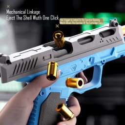 SIG17 Shell Ejecting Soft Bullet Gun, Mechanical Toy Empty Hanging Pistol Outdoor Shooting Game Educational Model Toy for Adult