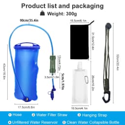 Outdoor Survival Water Filter Straw with Gravity Water Bag Filtration System Portable Water Purifier Emergency Accessories