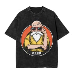 2026 Master Roshi Dragon Ball Printed T-shirt Men's and Women's Washed T-shirt High Quality Vintage Cotton T-shirt Harajuku Tops