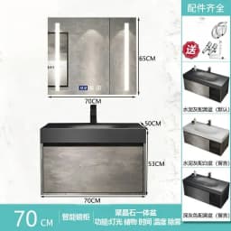 Modern Bathroom Cabinet Smart Mirror Cabinet Rock Integrated Washbasin Bathroom Vanity Cabinets with Sink Bathroom Furniture