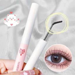 Ultra-Fine Brush Mascara Makeup Silk Fiber Lengthens Eyelashes Waterproof Fast Dry Matte Brown Black Curling Mascara Comestics