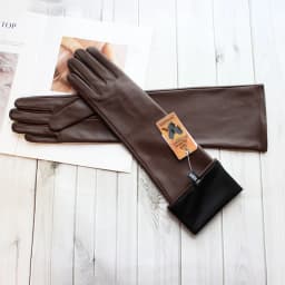 Women's Touch Screen Long Leather Gloves Thin Colored Sheepskin Fashion Stage Wear Autumn Silk Lining Sleeves