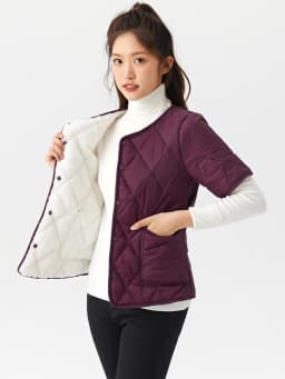Thickened Short Sleeve Cotton Vest Women's Warm Inner Wear Slim Fit V-Neck Button down Lightweight Fluffy Lined Autumn Winter...