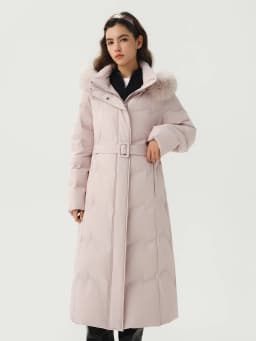 DUSHU Plus Size Mountain Ridge Down Jacket Women Stand Collar Hooded Long Puffer Coat 2026 Winter New Windproof Warm Outerwear
