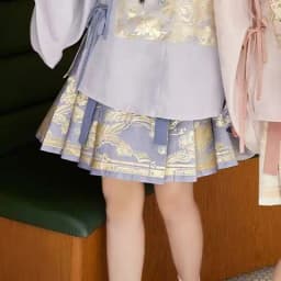 Chinese Style Improved Ming Dynasty Exquisite Printed Horse-face Skirt Women High Waist All-match Pleated Mini Horse-face Skirt