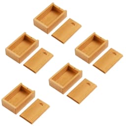 5PCS Unfinished Storage Boxs Solid Natural Wooden With Sliding Top For Necklace Ring Gift Blank Box USB Decorative Gift Case Box