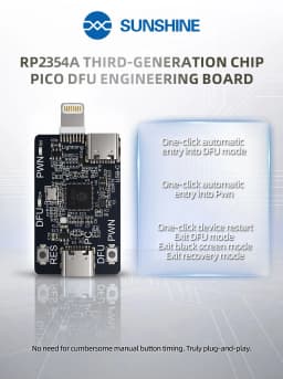 SUNSHINE RP2354A Pico DFU Engineering Board One‑Click DFU PWND Tool for iPhone XR‑11Pro Max iPad Repair