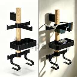 A1 Wall Mount Cycling Storage Rack Helmet Holder Sunglasses Shoes Wooden Bracket Cartridge Bike Garage Bicycle Gear Organizer