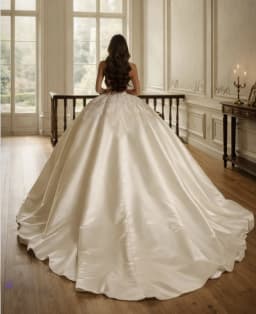 Customized New Style Strapless Sleeveless Ball Gown Embroidered Robe for Bride Wedding Dress Vestidos De Novia