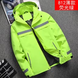 Thickened Fleece Lined Cotton Jacket for Men Workwear Safety Coat Winter Cold Resistant Reflective Printed Logo Casual Loose Fit