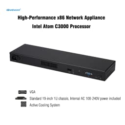 Q20300G9 1U Rack - Atom C3000 CPU, 4x 10G SFP+/ 5x 2.5G LAN, Barebone Support 2x DDR4 RAM, 2x NVMe SSD, 1x HDD, Firewall Router