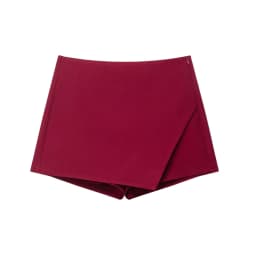 Women's Asymmetric Solid Color Skort Casual Side Zipper Shorts Skirts for Spring Summer Fashion
