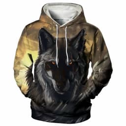 Black and White Wolf Print 3D Men's Hoodies Fashion Animal Pattern Women's Sweatshirts Leisure Essentials Pullover Jackets Coat