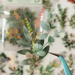 40sheets/pack Transparent PET Stickers Scrapbooking Materials DIY Junk Journal Collage Floral Leaves Plants Decor Stickers
