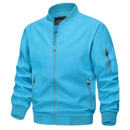 TACVASEN Mens Spring Fall Thin Daily Jackets Lightweight Casual Windproof Zip Pockets Coats Biker Outwear Outdoor Male