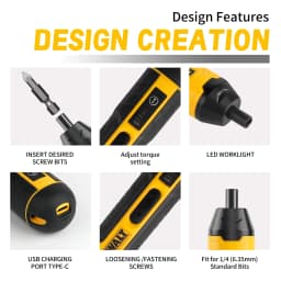 DEWALT Cordless Electric Screwdriver 1300mAh Rechargeable Adjustable Drill Multifunctional Disassembly HT422