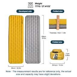 Widesea Camping 7.6R Inflatable Pad Double Thickened Ultra-light Mattress Self-inflates Is Suitable For Outdoor Hiking Travel
