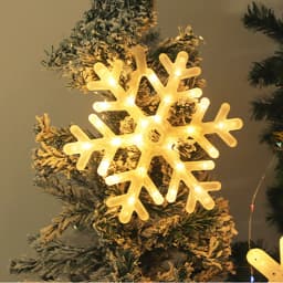 Christmas LED Light Snowflake Battery Case Hanging Battery-operated Window Ornaments Decoration for Home Xmas New Year Decor