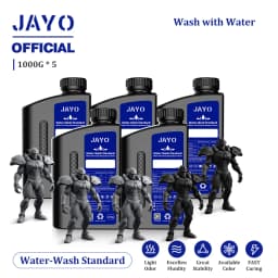 JAYO Water Washable 3D Resin 5pcs/set 3D Printer Resin 405nm UV Standard Rapid Photopolymer Resin for LCD/DLP/SLA 3D Printer