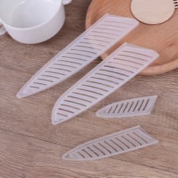 4pcs Transparent Knife Cover Transparent Plastic Kitchen Knife Blade Protector Cover For 3/5/7/8 Inch Knife